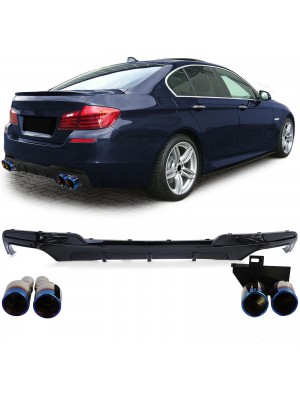 Zadní difuzor BMW 5 F10/F11 - černý lesklý (titan koncovky)